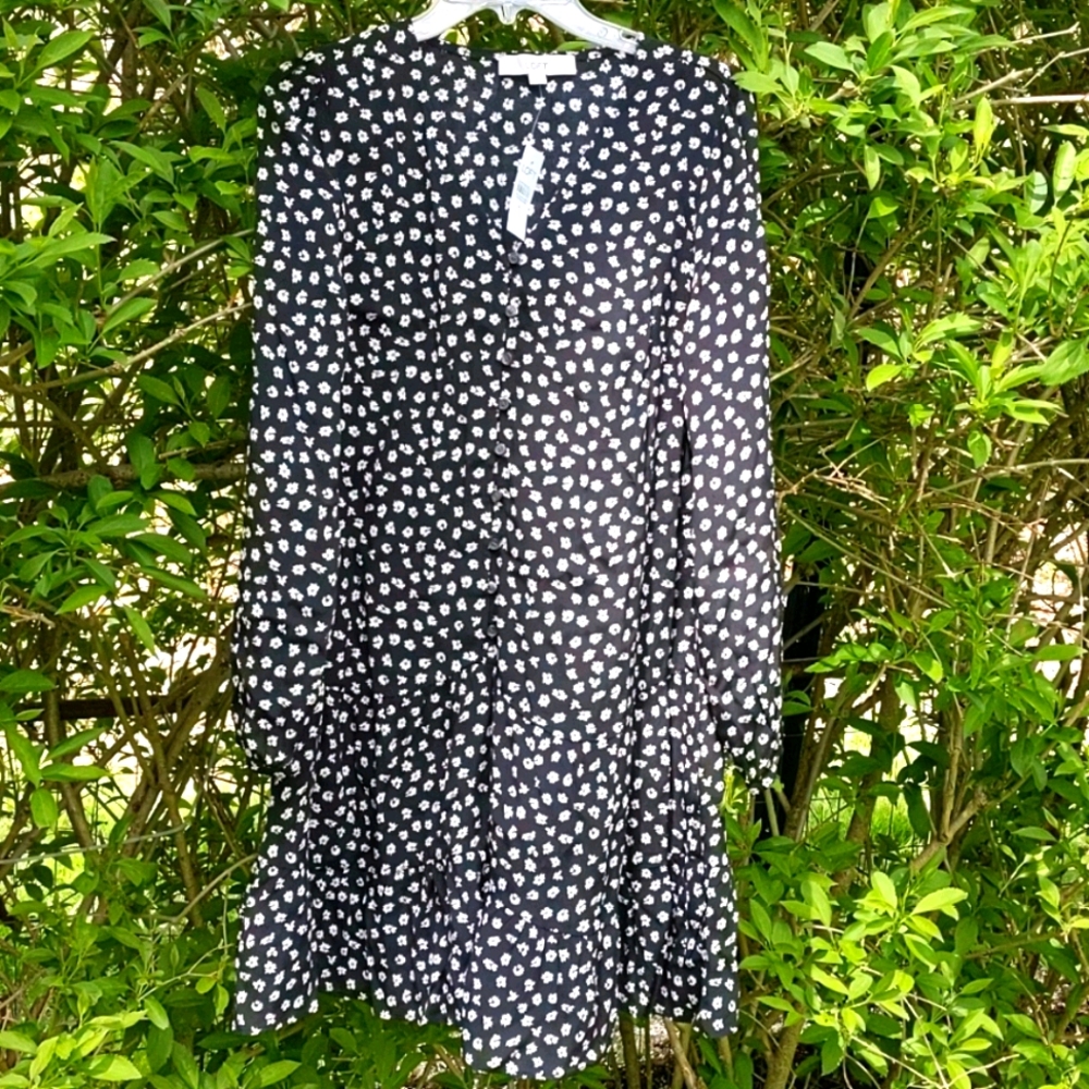 NEW Loft Button up flowy dress - floral print